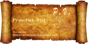 Praschek Vid névjegykártya